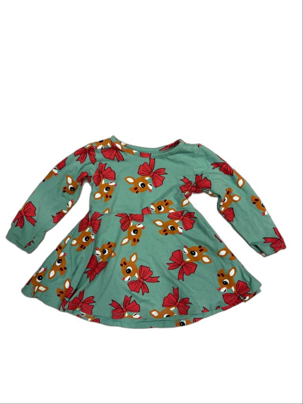 Rudolph the Red-Nosed Reindeer Sage Green Christmas Dress (Size 18M)